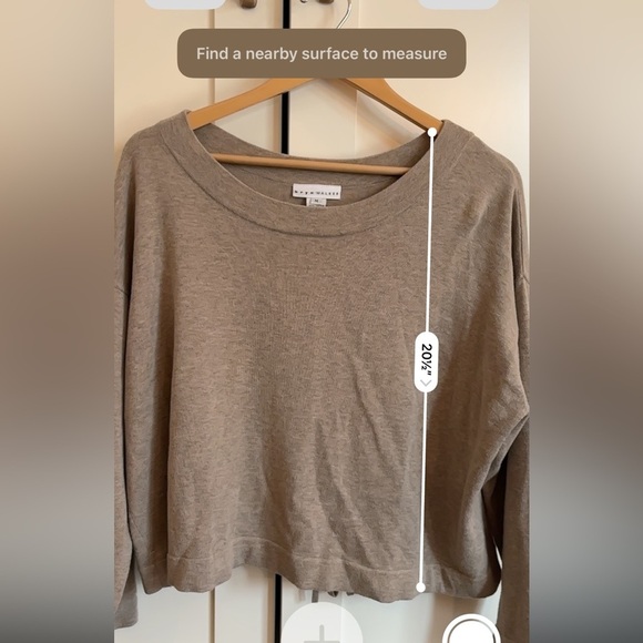 Bryn Walker Tan Long Sleeve Cotton Top Size Medium  casual basic minimalist - Picture 5 of 5